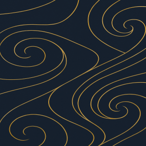 Luxury concierge abstract pattern with dark blue and gold lines